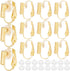 1 Box 24Pcs Real 18K Gold Plated Clip Earring Converter Clip Earrings Findings Brass Painless Non Pierced Earring Converter with Pads Earring Clip...