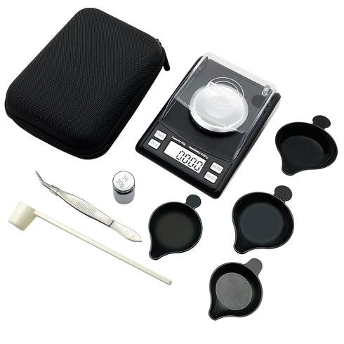 Milligram Scale with Case, 4 Powder Pans, mg Scale, 50g by 0.001g, Digital Powder Scale for Supplement,6 Weighing Units,includes Calibration Weigh...