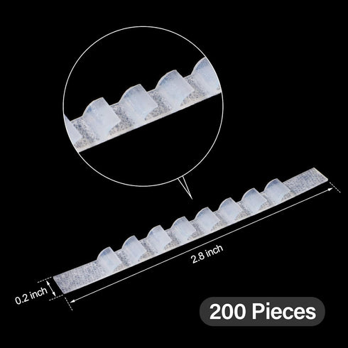 Yalikop 200 Pcs Non Slip Rubber Clothes Hanger Grips Adhesive Clothing Hanger Grip 2.8 x 0.2 Inch Clothes Hanging Accessories with Fins Strips Gri...