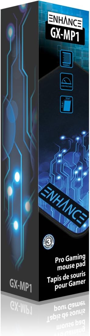 ENHANCE Small Gaming Mouse Pad (12.6 x 10.6) - Small Mouse Mat, Anti-Fray Stitching, Non-Slip Rubber Base, Precision Tracking for Mousepad with Sm...