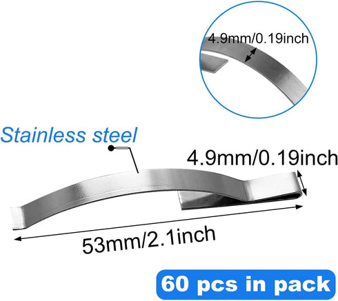 60 Pieces Window Screen Tension Spring Corner Mount Flat Window Spring Clips Stainless Steel,Prevent Screen Windows Shaking...