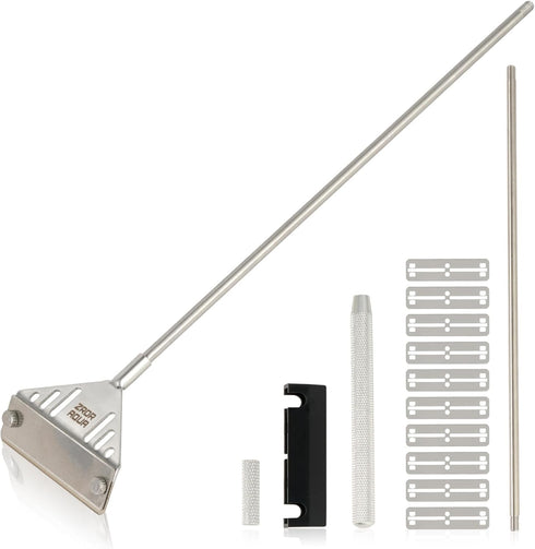 ZRDR Aquarium Scraper, Aquarium Algae Scraper, Algae Scraper for Glass Aquariums, 25.6" Stainless Steel Scraper Cleaning Razor with 10 Blades for ...