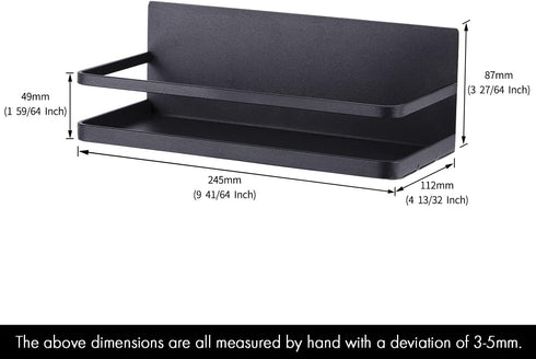 KES Magnetic Spice Rack for Refrigerator, Magnetic Shelf Spice Shelf for Kitchen, Fridge Shelves Space Saver 2 Pack Matte Black, KRR502-BK-P2...