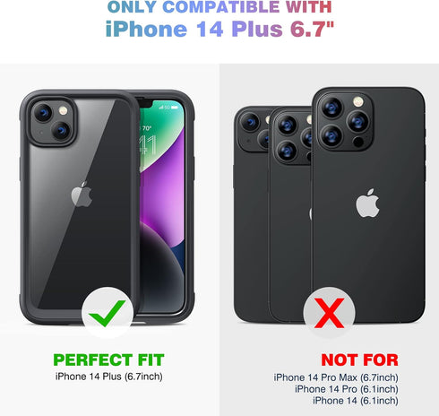 Diaclara Designed for iPhone 14 Plus Case, Full Body Rugged Case with Built-in Touch Sensitive Anti-Scratch Screen Protector, with Camera Lens Pro...