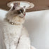 KUDES Small Dog Cat Big Pearl Collars with Crystal Rhinestone Diamond Décor, Adjustable Cute Fashion Pet PU Leather Collars Necklace for Wedding B...