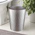 Monarch Abode Pewter Hand Hammered Metal Wastebasket for Home Office Bedroom, Decorative Waste Basket, Modern Bathroom Garbage Can, Durable & Deco...