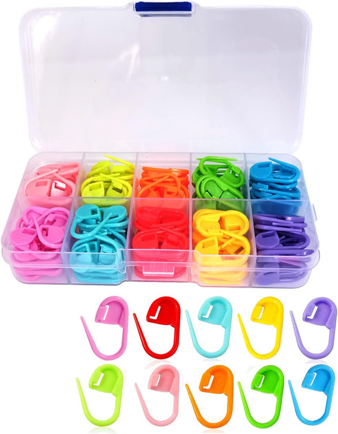 GIRLOOKA 150 Pieces Knitting Crochet Locking Stitch Markers Colorful Knitting Crochet Locking Needle Clip Counter 10 Colors......