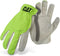 Cat® CAT012109L Premium Pearl Grain Pigskin Gloves - Neon Green/Gray, Large, Gunn Cut Leather Palm Gloves with Winged Thumbs...