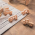 Promise Babe Organic Wooden Baby Push Toys Fine Motor Development Sensory Skills Toy Montessori Grasping Toy 2pc Wood Car Rattles...