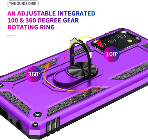 for Samsung A02s Case, Galaxy A02s Case with HD Screen Protector, Military-Grade Ring Kickstand Holder Car Mount 15ft Drop Tested Shockproof Cover...