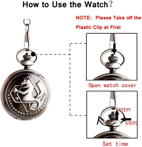 BOSHIYA Fullmetal Alchemist Pocket Watch with Chain Box for Cosplay Accessories Anime Merch...