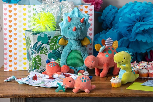 Mary Meyer Pebblesaurus Stuffed Animal Security Blanket, 13 x 13-Inches, Coral Dinosaur...