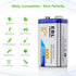 EBL 4-Pack 9V Batteries Li-ion 9 Volt Rechargeable Batteries with 9V Battery Charger...