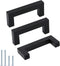 goldenwarm Black Kitchen Cabinet Handles Dresser Drawer Pulls 3in Hole Centers- LSJ12BK76 Flat Black Furniture Hardware Square Bar Handles Bathroo...