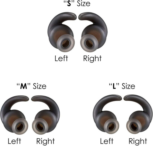 3 Pairs Silicone Hooks Eartip Eartips Earbuds Eargels Compatible with Synchros Reflect BT Sports Wireless Bluetooth Earphones (Grey)...