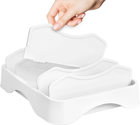 Simple Houseware Food Container Lid Organizer, Adjustable Dividers Lids Storage, 10''x8'', White...