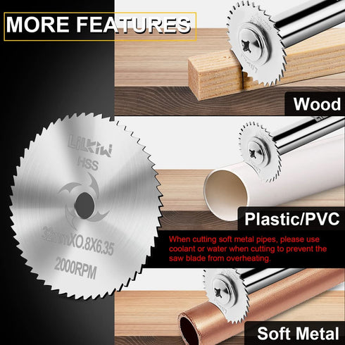 1/4-Inch Hex Shank Rotary Drill Saw(with 5PCS Blades),HSS Saw Disc Wheel Cutting Blades for Drills Rotary Tools...