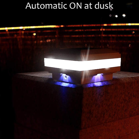 INDARUN 4x4 Solar Post Cap Led Lights Outdoor Fit 4x4 5x5 6x6 Wooden Posts, Fence Deck Post Lights Solar Powered Waterproof Landscape Lighting 650...