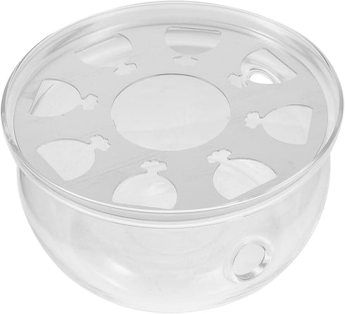 UPKOCH Glass Teapot Warmer Clear High Borosilicate Glass Tea Trivet Teapot Tea Kettle Heating Base Coffee Milk Warmer Tealight Candle Holder for H...
