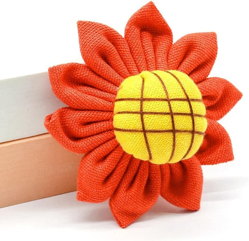 8PCS Dogs Collar Flowers Large Bows Charms Attachment Acessories Sliders Sunflower Pink Yellow Purple Orange Red for Large Medium Puppy Doggy Pet ...