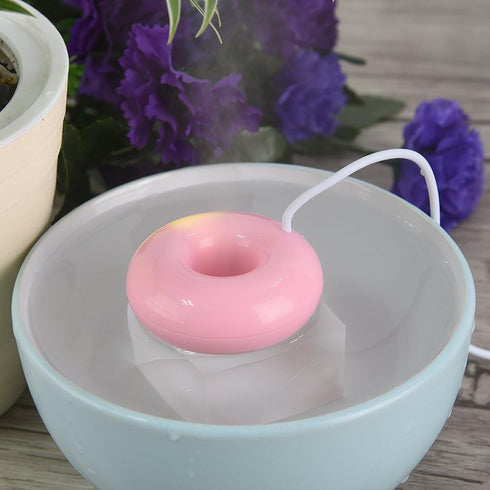 USB Donuts Humidifier Mini Cute Mist Humidifier Floating Water Air Fresher Diffuser for Home SPA Car Travel Use...