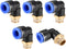 uxcell Push to Connect Tube Fitting Male Elbow 10mm Tube OD x G1/4 Thread Pneumatic Air Push Fit Lock Fitting Blue 5pcs...