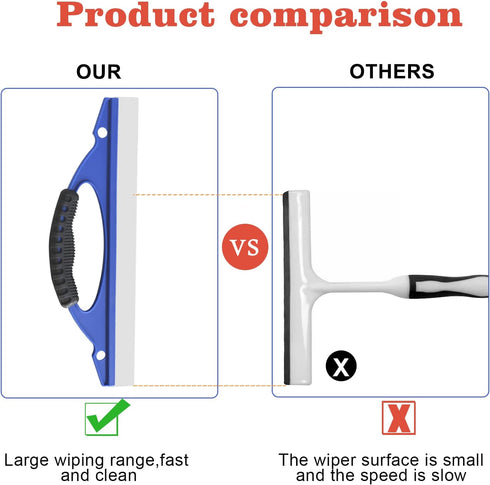 Super Flexible Silicone Squeegee, Auto Water Blade, Water Wiper, Shower Squeegee, Car Windshield, Window, Mirror, Glass Door...
