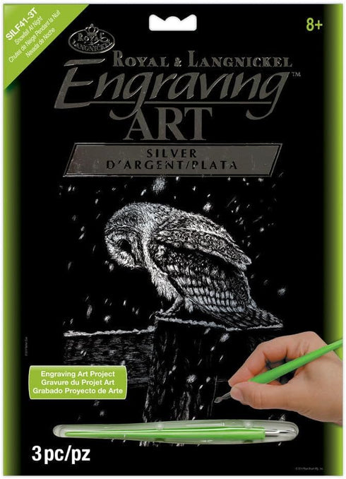 Royal & Langnickel(R) Silver Foil Engraving Art Kit 8"X10"-Snowfall at Night...