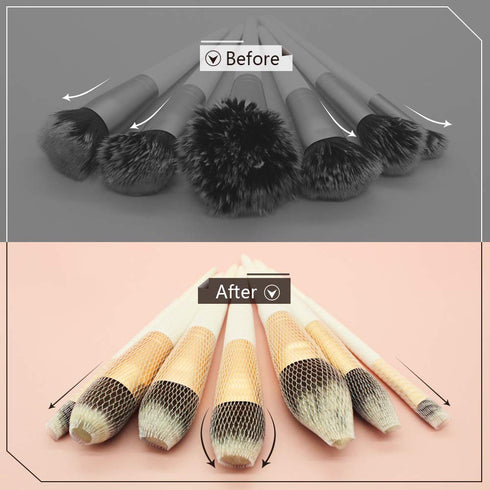 Makeup Brush Covers for Travel, Makeup Brush Protector for Cosmetic Brushes, Expandable Mesh Covers for Brushes, 60 PCS...