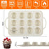 CAKETIME Silicone Muffin Pan, Metal Reinforced Frame Silicone Mini Cupcake Pan Easy to Handle Small 12 Cups Nonstick Muffin Tin for Baking...