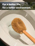 Updated Modern Version Toilet Bowl Brush, Natural Coconut Fiber Brush Head and Beechwood Handle for Bathroom Toilet - Sturdy, Deep Cleaning, Eco-F...