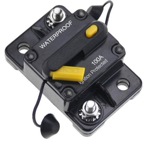 12V-36V DC Manual Reset Button 100 Amps Waterproof Circuit Breaker for Car Rv Marine Automotive Stereo Audio Electronic Motor System...