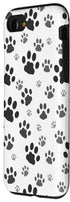 iPhone SE (2020) / 7 / 8 Cute Dog Paw Pattern Gift Case Puppy Lover Black White Print Case...