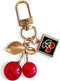 Cute Cherry Keychain Aesthetic Red Bag Charm Kawaii Keyring Accessories Decor Purse Hangbags Gifts for Women Girls...