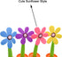 Maydahui 8PCS Flower Ballpoint Pens with Plant Pot Stand on Desk Set Cute Creative Design Colorful for Student Party Valentine's Day(Black and Blu...