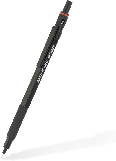 Pacific Arc Chromagraph Metal Mechanical Pencil .3 mm Black Barrel Mechanical Pencil with Built In Adjustable Pencil Grade, Lead Pencil Holder for...