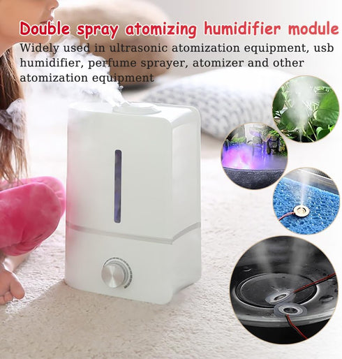 1Pcs Atomization Plate DIY Dual Spray Switch Control Atomization Disc Module 5V 2-3W Microporous Atomizer Board for Multipurpose USB Ultrasonic Hu...