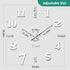 VREAONE Frameless DIY Wall Clock,Large Modern 3D Mirror Wall Clock Decor Sticker Clock kit for Home Living Room Bedroom Office Wall Decorations(Si...