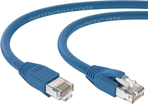 InstallerParts Ethernet Cable CAT8 Cable 3 FT - Blue - Professional Series - 40Gigabit/Sec Network/High Speed Internet Cable for Router, Modem,Gam...