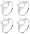 Beebeecraft 1 Box 4Pcs Prong Ring Settings Adjustable Cubic Zirconia 4 Claw Ring Blanks Finger Ring Components for Jewellery Making Kit Findings D...
