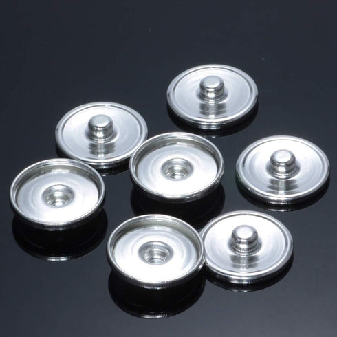 50 Pcs Snap Button Base Trays Blank Press Button Cabochon Settings DIY Jewelry Accessories for Snap Button Jewelry Making (16 MM)...