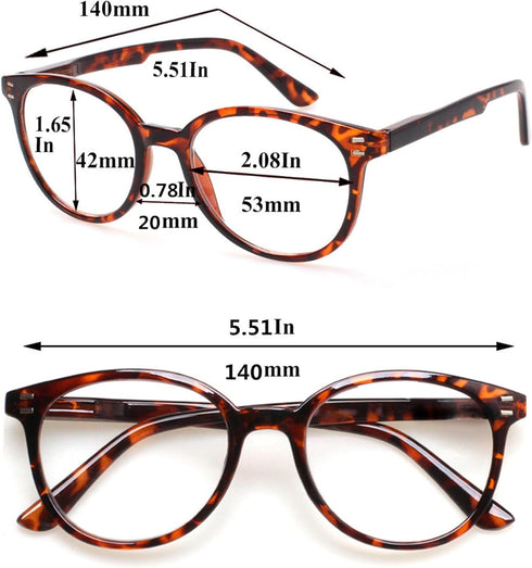 3 Pack Reading Glasses Spring Hinge Stylish Readers Black/Tortoise for Men and Women (3 Mix, 1.0)Medium...
