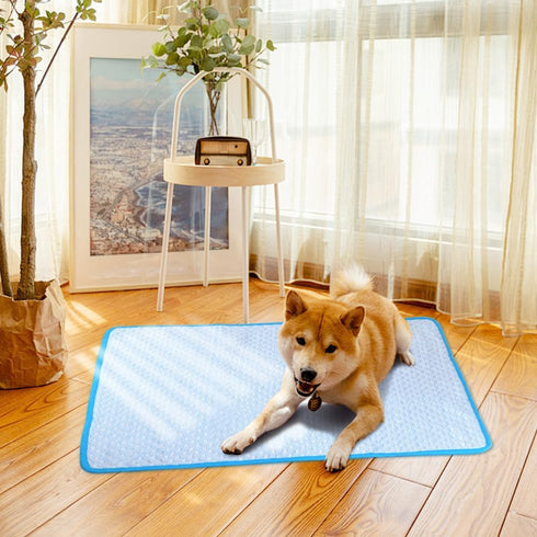 Cooling Mat Pad for Dogs Ice Silk Mat Dog Cooling Pad Summer Keep Your Pet Cool Pet Cool Mats for Dog and Cat Use in Crate Kennel Sofa Bed(S/50X40...