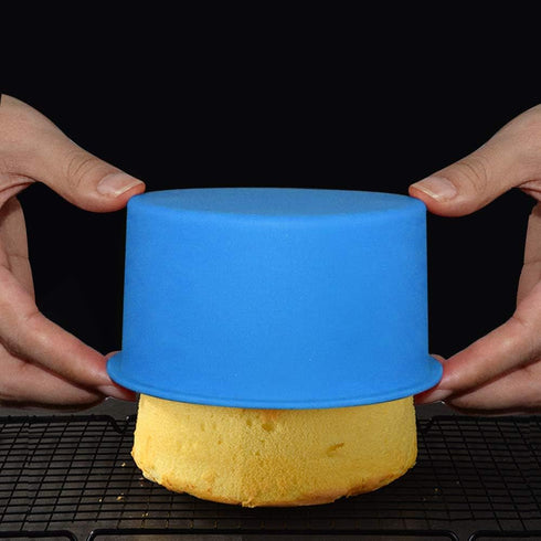 Silicone Mini Round Cake Molds, 4 Inch, Blue, Reusable, Non-Stick, Microwave, Oven, Freezer Safe...