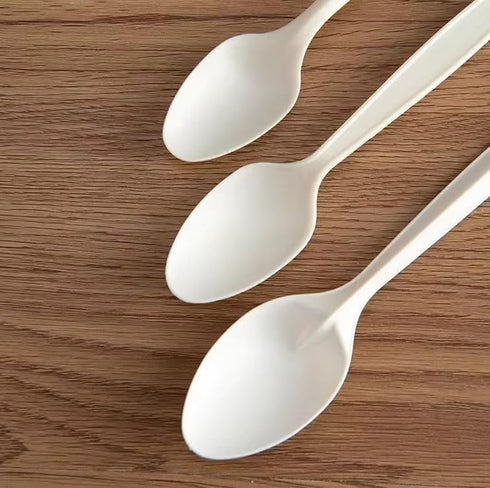 100% Eco Friendly Compostable Spoons Disposable Spoons Cornstarch Based 50 Large Disposable Utensils (6.7 in.) Durable and Heat Resistant Alternat...
