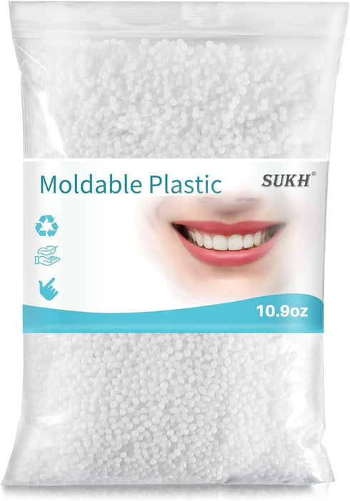 Sukh 10.9oz Repair Thermoplastic Beads Moldable Plastic Pellets Polymorph Plastic Meltable Plastic Reusable Thermal Beads for Missing Tooth,DIY,Co...