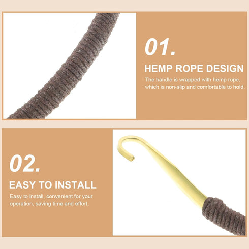 VILLCASE Metal Tea Pot Handle, Tea Accessories Replacement Supplies 7 Inch U-Shape Kettle Handle Teapot Handmade Knitting Handle for Ceramic Pot P...