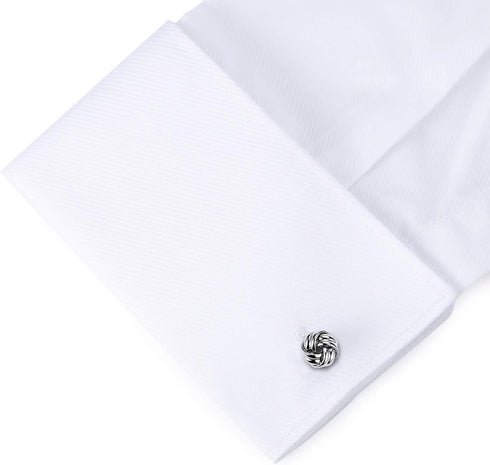 HONEY BEAR Twist Knot Cufflinks Steel for Mens Shirt Wedding Business Gift ,Blue and Black...