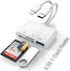 SD Card Reader for iPhone iPad, 5-in-1 Lightning to USB Adapter SD Card Viewer with SD/TF Card USB 3.0 Adapter, Memory Card Reader for iPhone iPad...