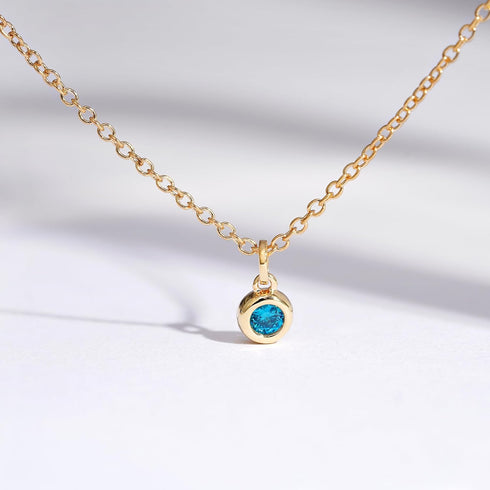 Amazon Essentials Yellow Gold Plated Brass Birthstone Solitaire Pendant Necklace, 16'' + 2'' Extender...